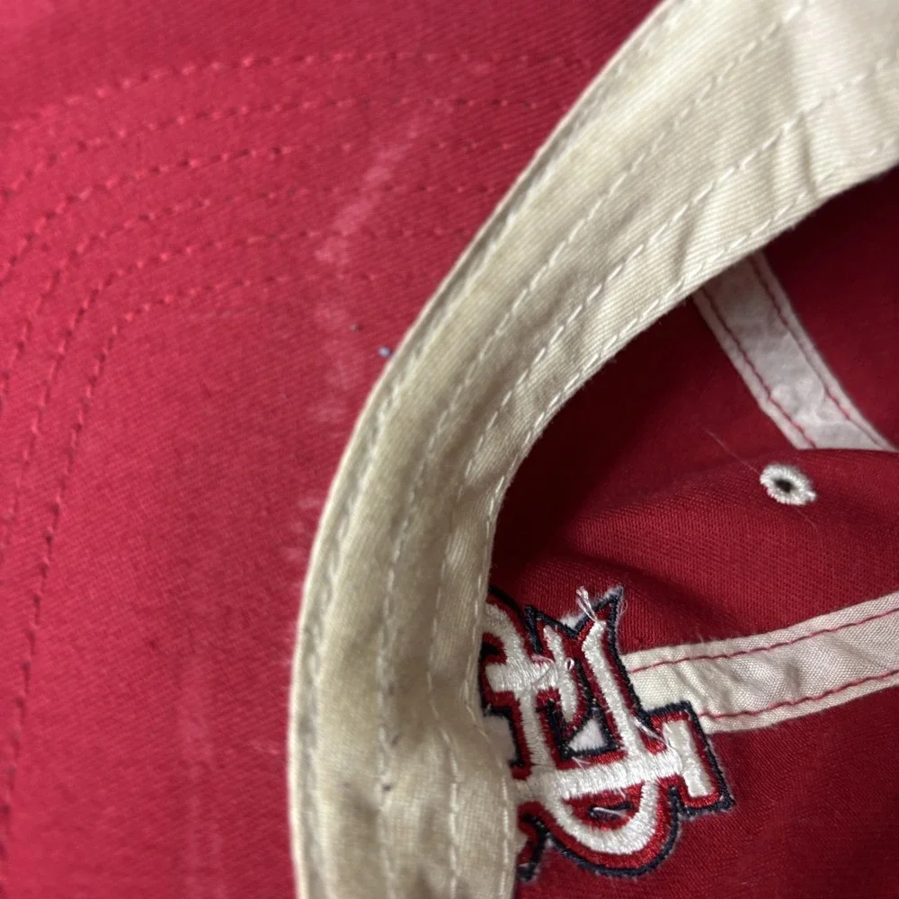 St. Louis Cardinals Hat Cap Strap Back Red White MLB Baseball Mens Fan Favorite